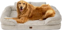 EHEYCIGA Memory Foam Orthopedic Furniture Style Sofa Dog Bed with Removable Cover, 42 x 30 x 7.5-in, Linen