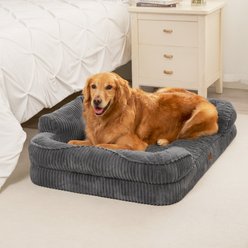 EHEYCIGA Memory Foam Orthopedic Furniture Style Sofa Dog Bed with Removable Cover, 36 x 27-in, Grey slide 2 of 9
