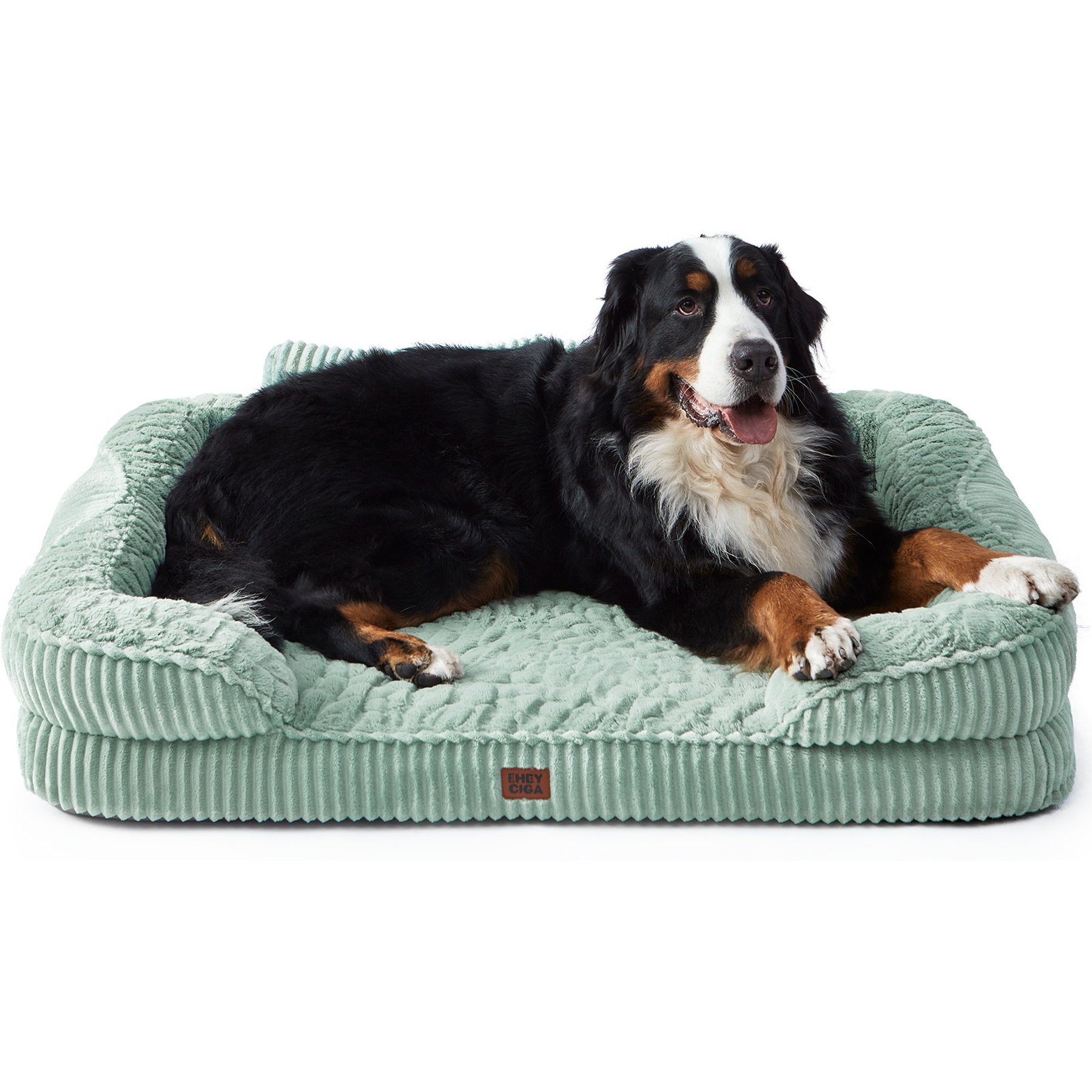 EHEYCIGA Memory Foam Orthopedic Furniture Style Sofa Dog Bed with Removable Cover, 45 x 35 x 7.5-in, Green