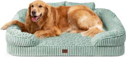 EHEYCIGA Memory Foam Orthopedic Furniture Style Sofa Dog Bed with Removable Cover, 42 x 30 x 7.5-in, Green