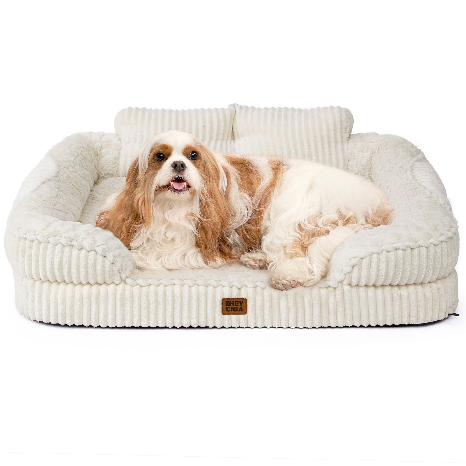 EHEYCIGA Memory Foam Orthopedic Furniture Style Sofa Dog Bed with Removable Cover, 36 x 27-in