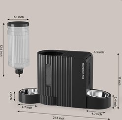 Gardner Pet 2-in-1 Feeder & Water Dispenser, Gravity with Stainless Steel Bowl BPA-Free Polypropylene Dog & Cat Waterer, 3-L, Black slide 2 of 9