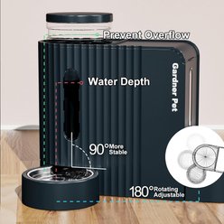 Gardner Pet 2-in-1 Feeder & Water Dispenser, Gravity with Stainless Steel Bowl BPA-Free Polypropylene Dog & Cat Waterer, 6-L, Blue slide 2 of 8