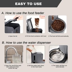 Gardner Pet 2-in-1 Feeder & Water Dispenser, Gravity with Stainless Steel Bowl BPA-Free Polypropylene Dog & Cat Waterer, 6-L, Grey slide 2 of 9