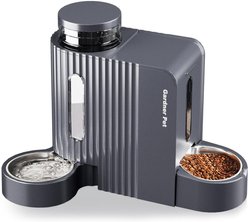 Gardner Pet 2-in-1 Feeder & Water Dispenser, Gravity with Stainless Steel Bowl BPA-Free Polypropylene Dog & Cat Waterer, 6-L, Grey slide 1 of 9