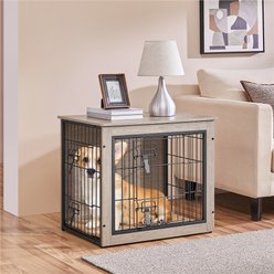 Yaheetech Wooden Dog Crate, Gray, 27.5-in slide 2 of 6