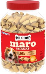 Milk-Bone MaroSnacks Peanut Butter Flavor with Bone Marrow Crunchy Dog Treats, 40-oz tub