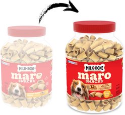 Milk-Bone MaroSnacks Peanut Butter Flavor with Bone Marrow Crunchy Dog Treats, 40-oz tub slide 2 of 8