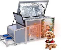 Coziwow Outdoor Insulated Dog House Kennel, Large, Grey