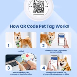 Pawview QR code Silent Waterproof Smart Dog & Cat AirTag Collar Holder, White slide 2 of 9