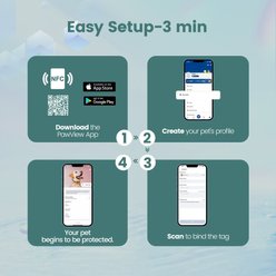 Pawview QR code Silent Waterproof Smart Dog & Cat AirTag Collar Holder, Mint Green slide 2 of 9