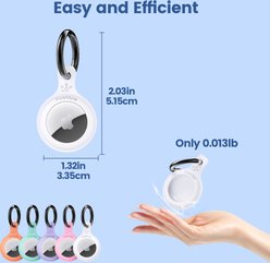 Pawview QR code Silent Waterproof Smart Dog & Cat AirTag Collar Holder, White slide 2 of 9