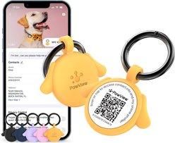 Pawview NFC & QR Code Silent Silicone Dog Shape Personalized Smart ID Tag, Yellow slide 2 of 9