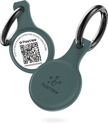 Pawview NFC & QR Code Silent Silicone Personalized Smart Dog ID Tag, Green