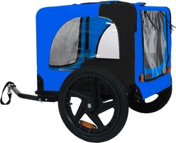 Bencmate Quick Release Wheel Easy Folding Cart Dog Stroller Bike Trailer, 42.52 x 31.5 x 27.56-in, Blue slide 2 of 8