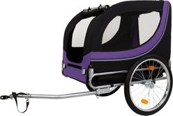 Bencmate Durable Cargo Cart Dog Stroller Bike Trailer, 49.21 x 26.77 x 36.22-in, Purple slide 1 of 8