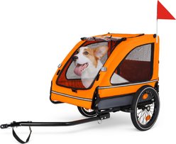 Bencmate Easy Folding Cart Frame Dog Bike Trailer, 59 x 30 x 34-in, Orange slide 2 of 9