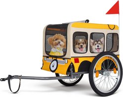 Bencmate Spacious Folding Cargo Cart Dog Bike Trailer, 55.5 x 29 x 29.25-in, Yellow