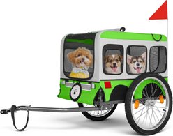 Bencmate Spacious Folding Cargo Cart Dog Bike Trailer, 55.5 x 29 x 29.25-in, Green