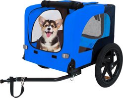 Bencmate Quick Release Wheel Easy Folding Cart Dog Stroller Bike Trailer, 42.52 x 31.5 x 27.56-in, Blue