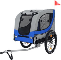 Bencmate Durable Cargo Cart Dog Stroller Bike Trailer, 49.21 x 26.77 x 36.22-in, Blue