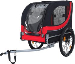 Bencmate Durable Cargo Cart Dog Stroller Bike Trailer, 49.21 x 26.77 x 36.22-in, Red