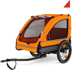 Bencmate Easy Folding Cart Frame Dog Bike Trailer, 59 x 30 x 34-in, Orange