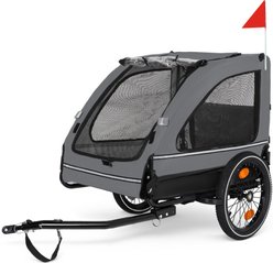 Bencmate Easy Folding Cart Frame Dog Bike Trailer, 59 x 30 x 34-in, Grey