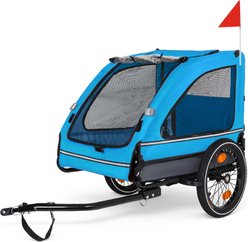 Bencmate Easy Folding Cart Frame Dog Bike Trailer, 59 x 30 x 34-in, Blue