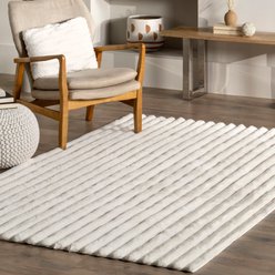 Nuloom Kai SuperiorWash Stripe Faux Rabbit Machine Washable Area Rug, Off White, 2 x 3-ft slide 2 of 9