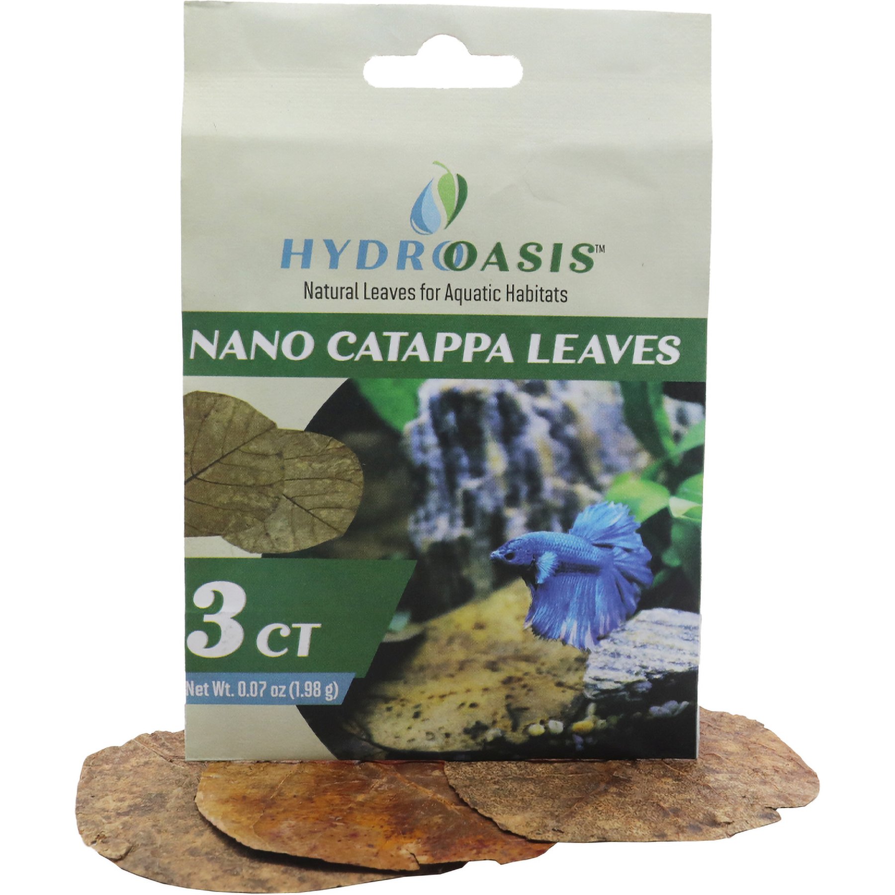 HydrOasis Catappa Leaves Nano Fish Plant, 3 count