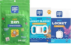 NATPAT Cat Zen Premium Aromatherapy Kit: Locket Diffuser, Locket Holder, & Vapor Natural Calming Stickers, 24 stickers