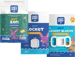 NATPAT Pet Zen Premium Dog Aromatherapy Kit: Locket Diffuser, Locket Holder, & Vapor Natural Calming Stickers, 28 stickers