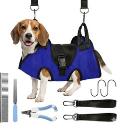 HOMAGICO Hammock Restraint Bag Dog & Cat Grooming Harness & Nail Trimmer, Deep Blue, Large: 22.4 x 33.4-in