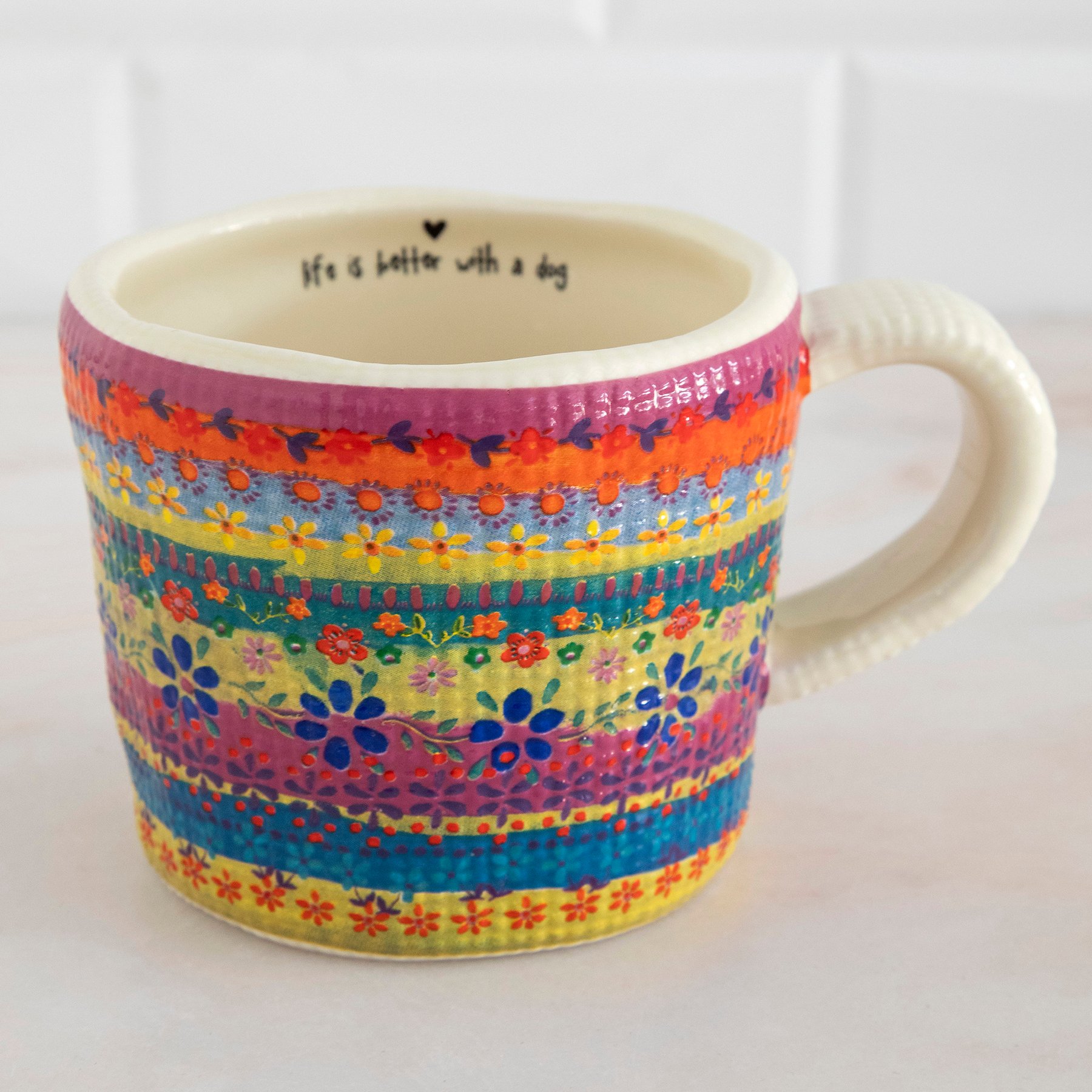 Natural Life Dog Peekaboo Mug, 3.5 x 3.5-in, 12-oz