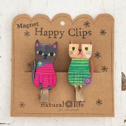 Natural Life Magnet Happy Clips Cat, 3 x 1.25 x 0.75-in