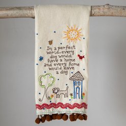 Natural Life Perfect World Dog Linen Hand Towel, 22.5 x 15.25-in