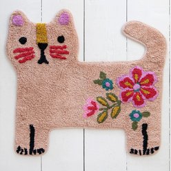 Natural Life Dusty Rose Cat Bath Mat, 27 x 25-in