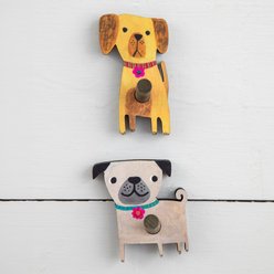 Natural Life Wooden Wall Multi Dog Hook, 2.5 x 2.5 x 0.25-in, Set of 2