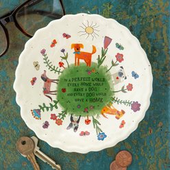 Natural Life Ceramic Catch All Bowl Every Dog Has A Home Ceramic Dish, 6-in dia