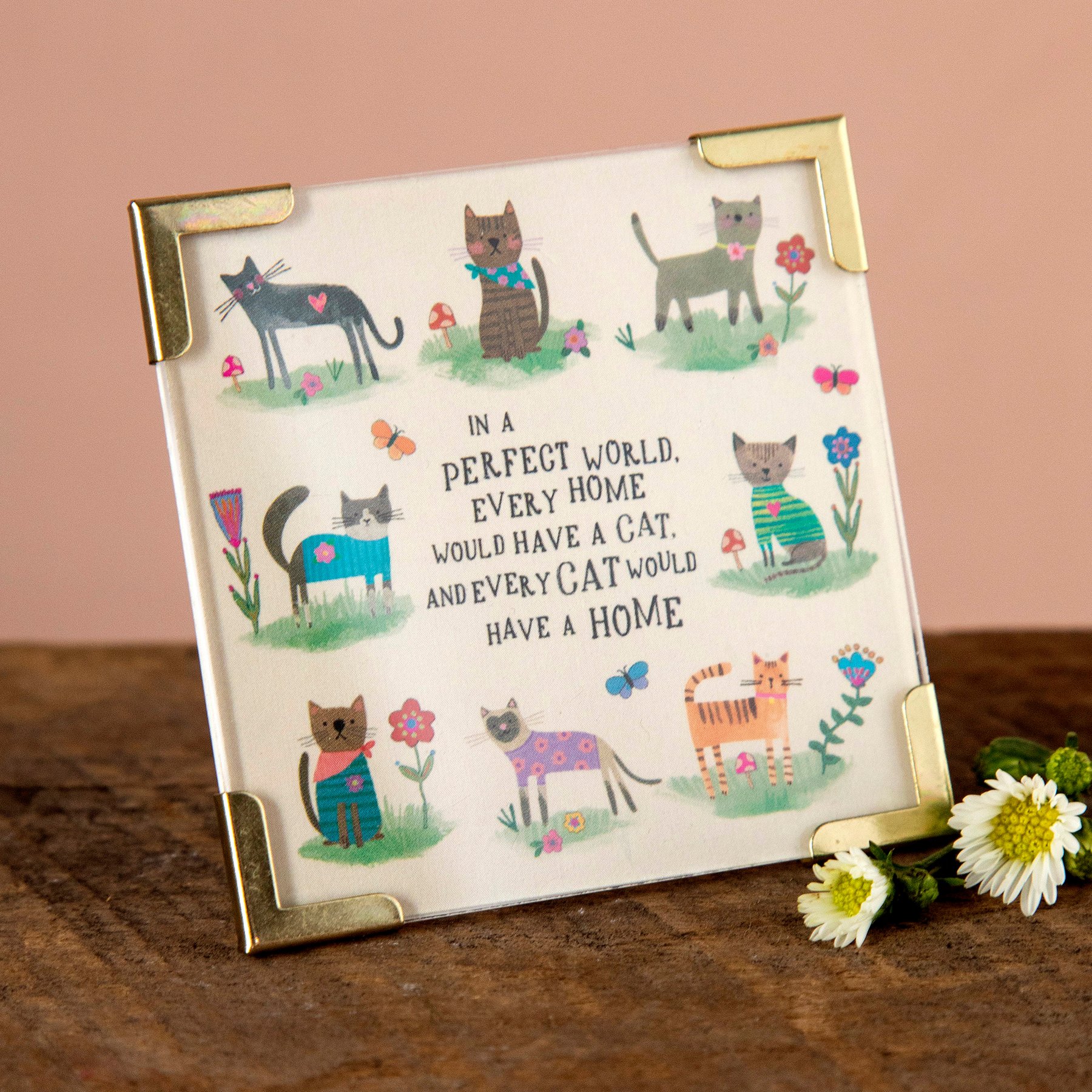 Natural Life Corner Magnet Every Cat Has A Home Memorial Keepsake, 2.5 x 2.5-in