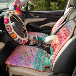 Natural Life Car Seat Protector Patchwork, Pink Watercolor, 45.5 x 18.25-in slide 1 of 4