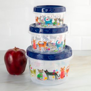Natural Life Storage Containers Cat, Set of 3