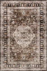 Nuloom Davi Faded Machine Washable Area Rug, Dark Brown, 2-ft 6-in x 8-ft