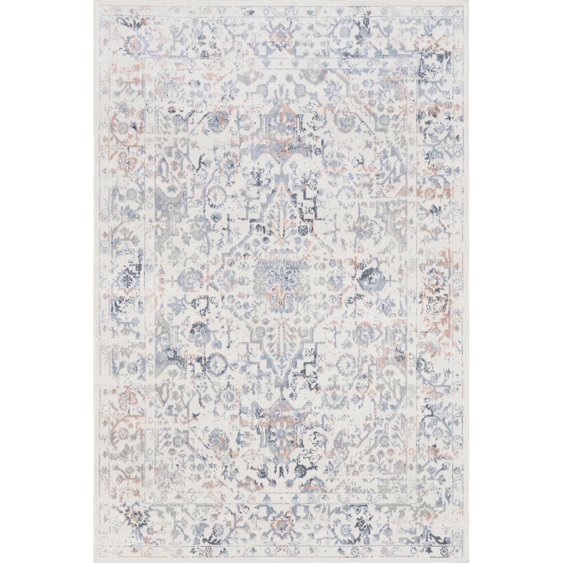 Nuloom Everlee Faded Persian Machine Washable Area Rug, Blue, 3 x 5-ft