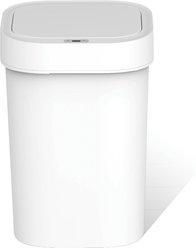 NineStars Rectangular Automatic Touchless Infrared Motion Sensor Trash Can Dog Waste Disposal System, White, 13-gal