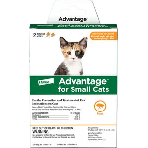 Advantage Topical Flea Prevention for Small Cats, 2-9 lbs, 2-Monthly Treatments