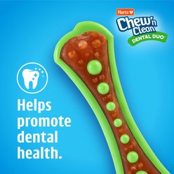 Hartz Chew 'n Clean Dental Duo Dog Treat & Chew Toy Color Varies slide 2 of 9