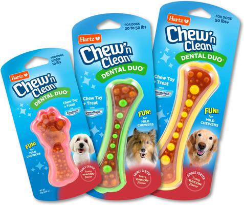 Show full view: Hartz Chew 'n Clean Dental Duo Dog Treat & Chew Toy, Medium, 1 count slide 6 of 11