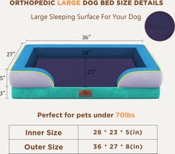 HINTON Waterproof Egg Crate Foam Orthopedic Bolster Dog Bed with Washable Cover & Non-Slip Bottom, Silent Canyon, Large slide 2 of 7